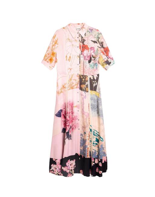 Desigual – Gemustertes Maxikleid in Rosa, 4 von 4