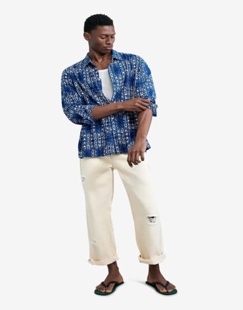 Desigual Geometric print shirt in blue