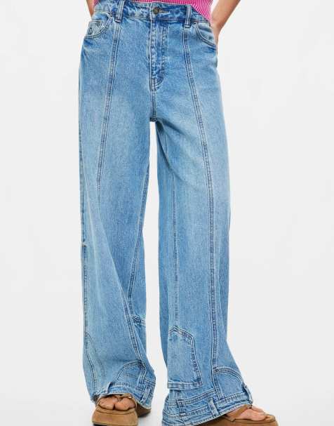 Desigual – Gerade geschnittene Jeans in Blau mit Umkehreffekt - view 1