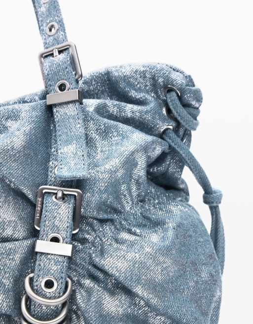 Desigual - Gerimpelde denim tas in blauw, 4 van 4