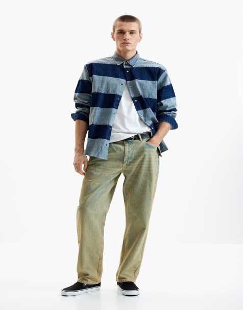Desigual - Gestreept denim overhemd in blauw - view 1