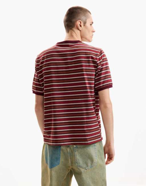 Desigual - Gestreept gebreid T-shirt in rood, 2 van 4
