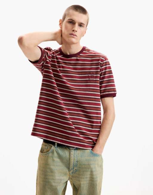 Desigual - Gestreept gebreid T-shirt in rood, 4 van 4