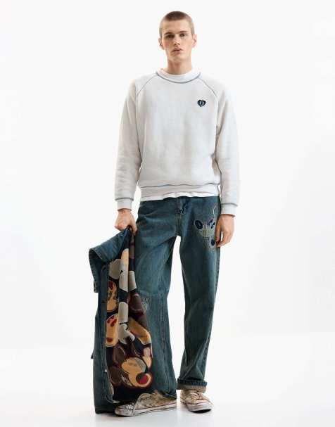 Desigual – Gestricktes Basic-Sweatshirt in Weiß - view 1