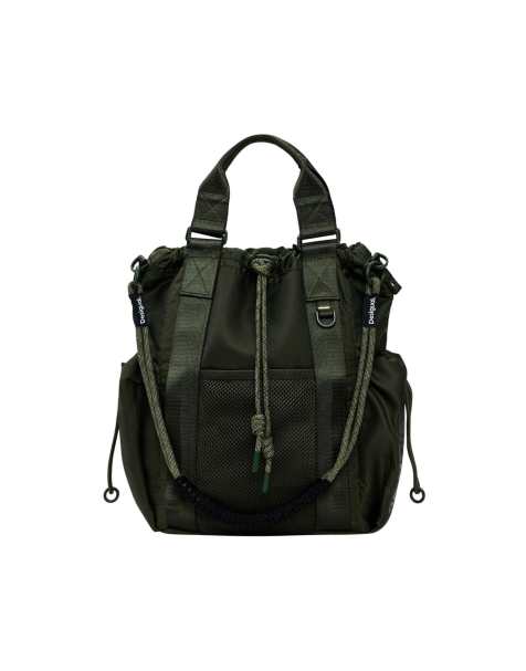 Desigual – Gewachster Rucksack in Grün mit verschiedenen Tragepositionen - view 1
