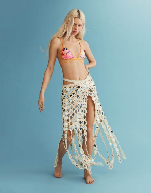 Desigual - Gonna a portafoglio color crema