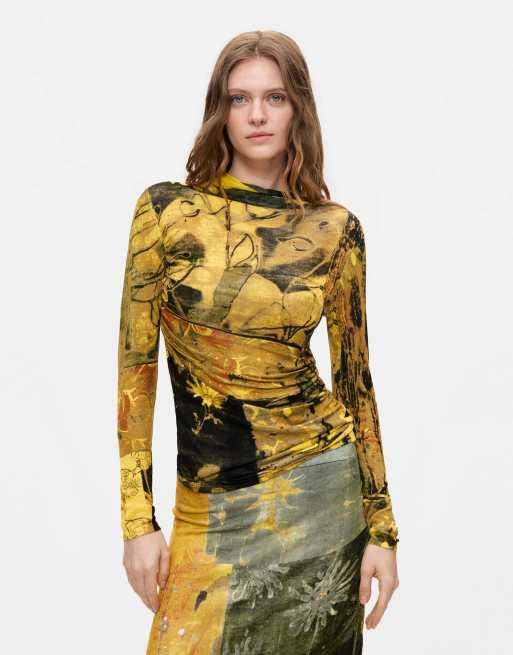 Desigual gonna lunga stampata verde, 3 di 4