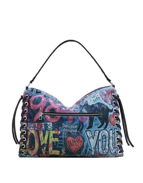 Desigual - Grand sac à motif graffiti - Noir - view 1