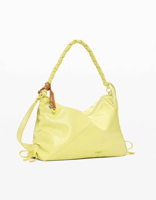 Desigual grand sac à nœud brillant vert citron, 2 de 4