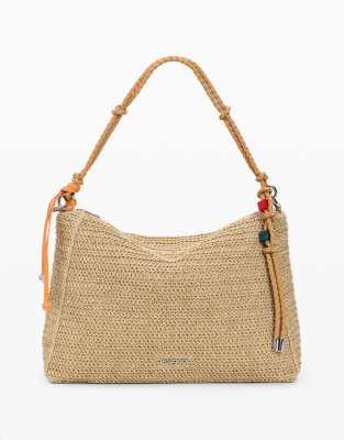 Desigual - Grand sac en raphia à charms - Beige-Neutral