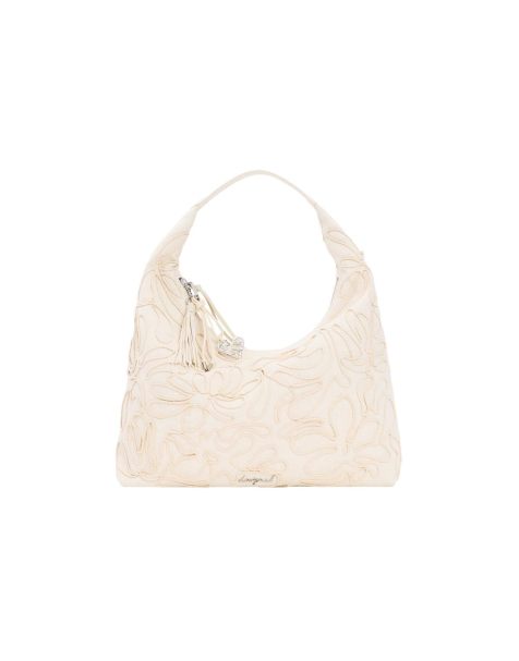 Desigual - Grand sac en toile à fleurs - Blanc - view 1
