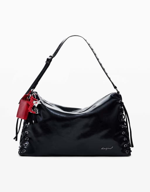 Desigual - Grand sac tressé - Noir brillant, 2 de 4