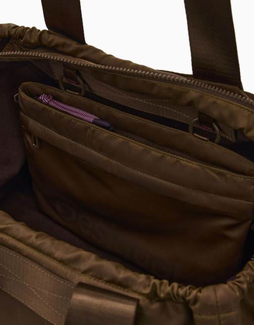 Desigual – Große Shopper-Tasche aus Nylon in Braun, 3 von 4