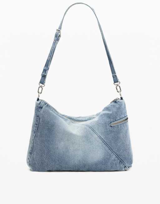 Desigual grote denim tas met hangertjes in blauw, 4 van 4