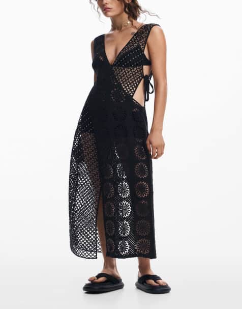 Desigual – Häkelkleid in Schwarz - view 1