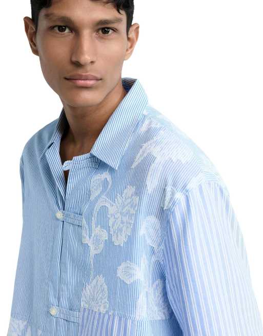 Desigual – Hemd in Blau mit Blumenprint, 3 von 4