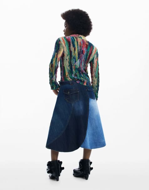 Desigual – Hemd in Schwarz mit mehrfarbigem Muster - view 1