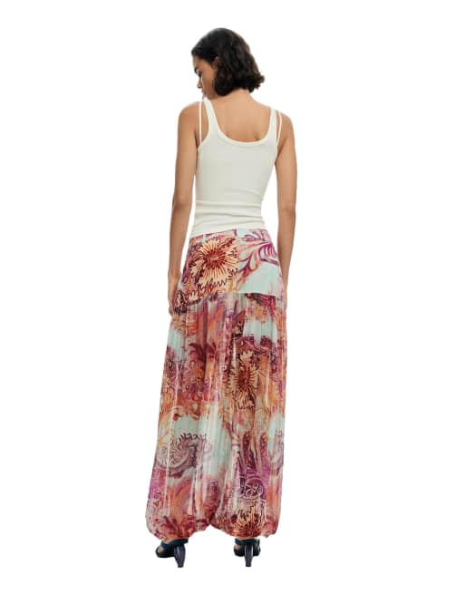 Desigual Hose mit Print im Harem-Stil in Burgunderrot, 2 von 4