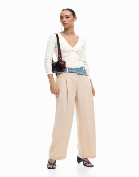 Desigual – Hybrid – Lange Hose in Beige - view 1