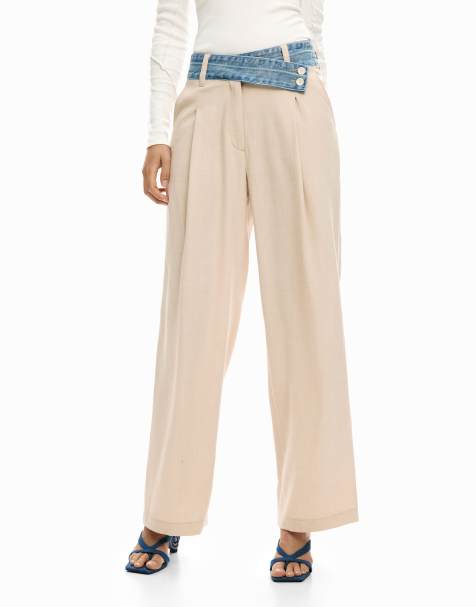 Desigual - Hybride lange broek in beige - view 1