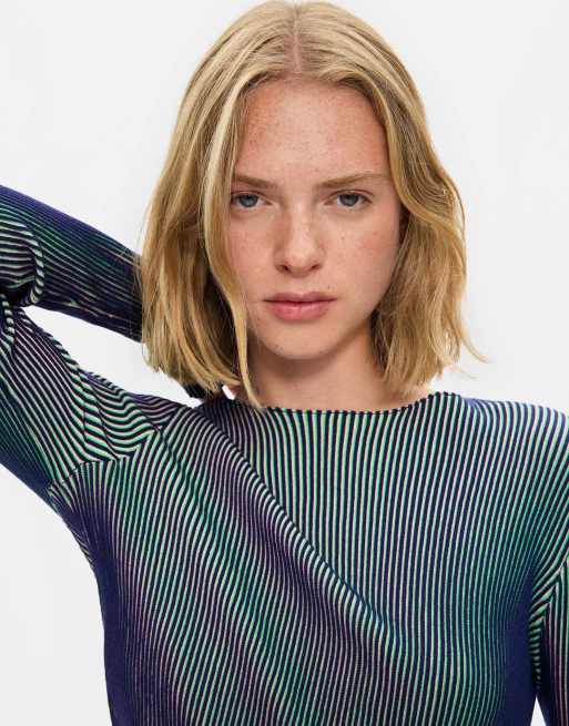 Desigual Iridescent knit sweater in blue, 2 of 4