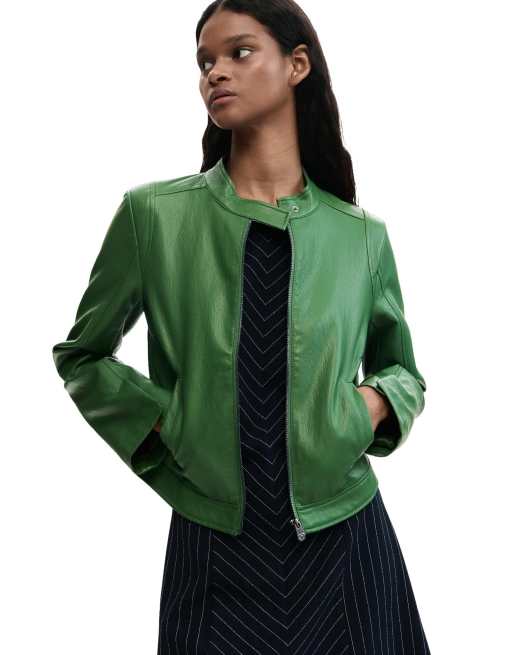 Desigual – Jacke aus Kunstleder in Grün, 3 von 4