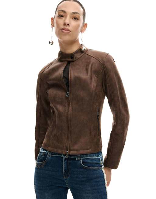 Desigual Jacket faux leather in brown, 3 of 4