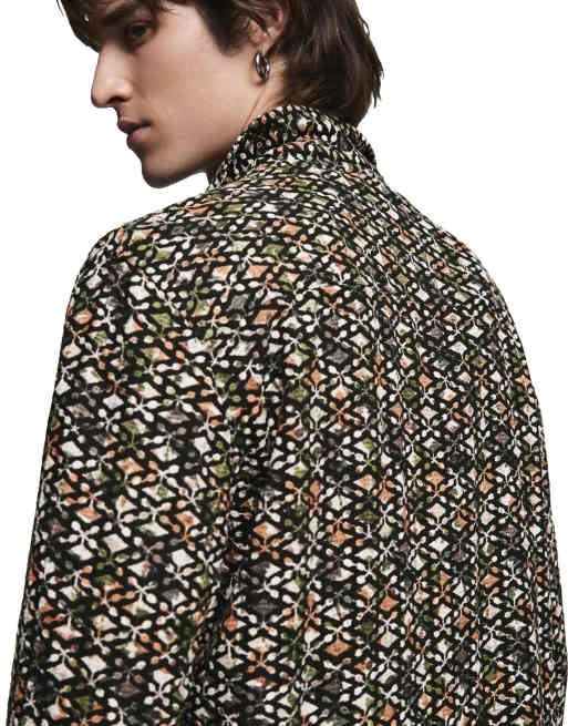 Desigual - Jacquard herenoverhemd in groen, 3 van 4