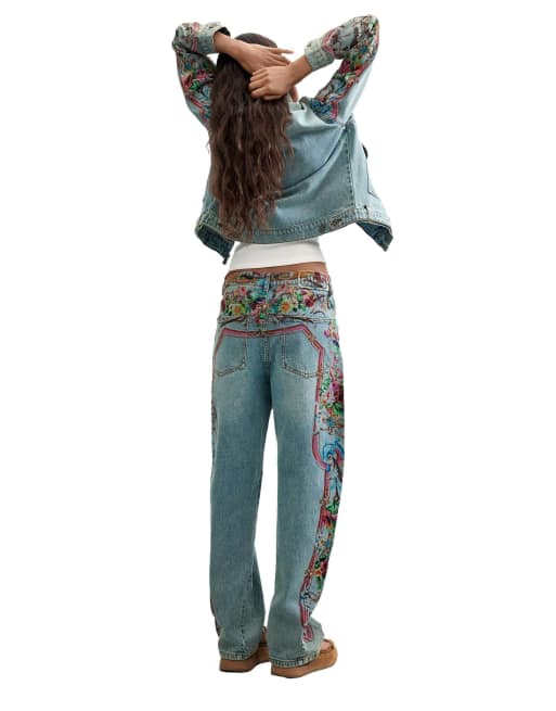Desigual jean ballon imprimé bleu, 4 de 4