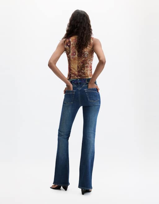 Desigual jean flare bleu, 2 de 4