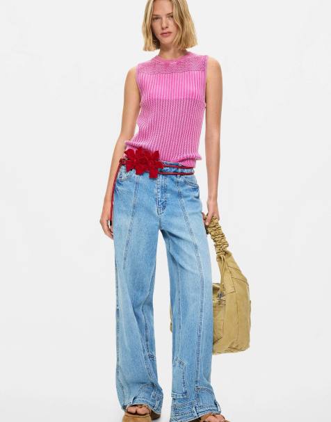 Desigual - Jeans dritti blu con effetto rovesciato - view 1