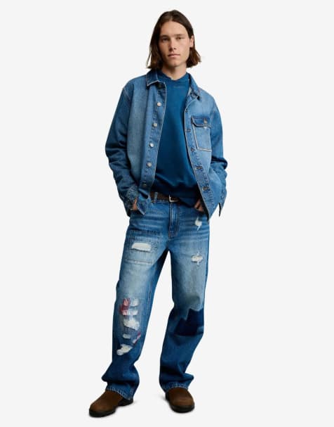 Desigual – Jeans in Blau mit Aufnäher - view 1