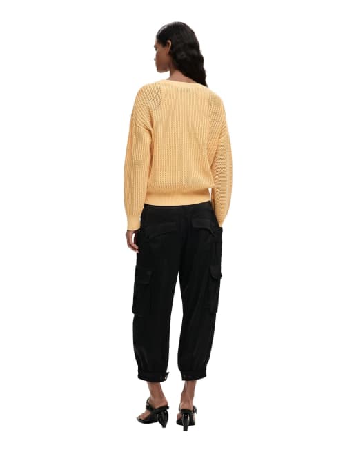 Desigual - Jersey amarillo básico de punto, 2 de 4
