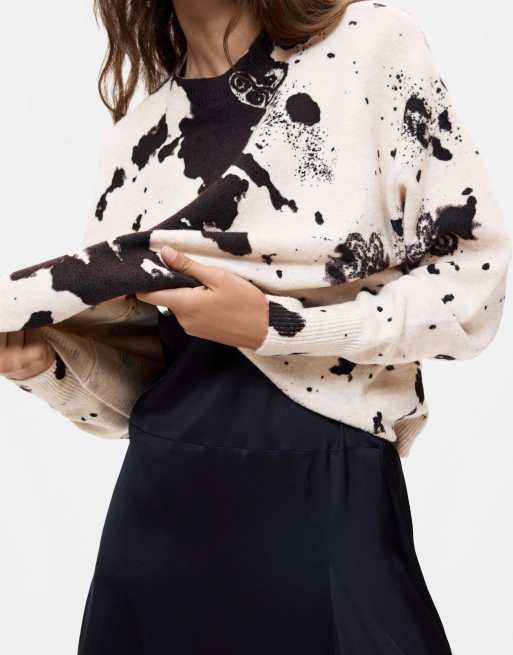Desigual jersey con estampado animal en beige, 4 de 4