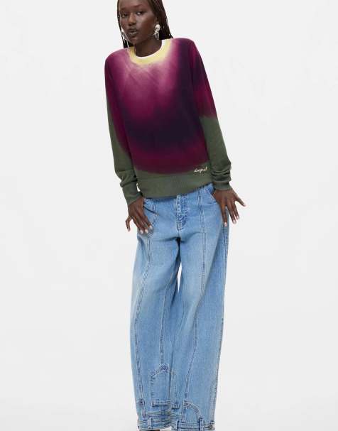 Desigual - Jersey de punto fino con efecto degradado en burdeos - view 1