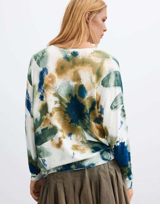 Desigual jersey fino estampado en blanco, 3 de 4