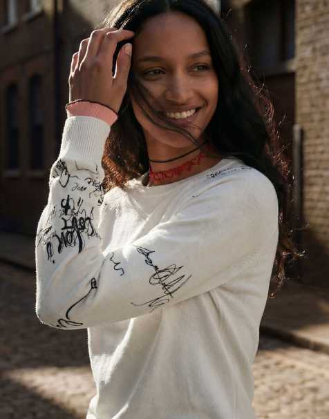 Desigual Jersey sleeves lettering in white - view 1