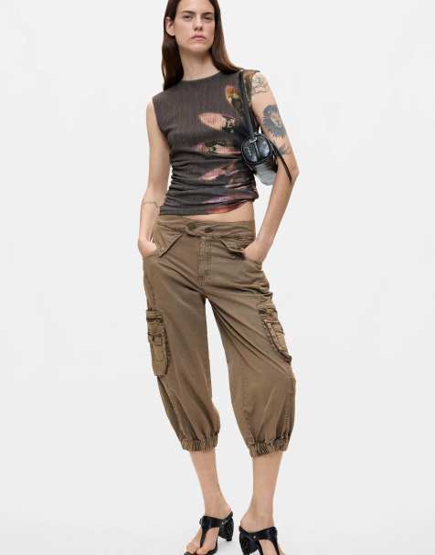 Desigual Jogger pants pockets 100% cotton in beige - view 1