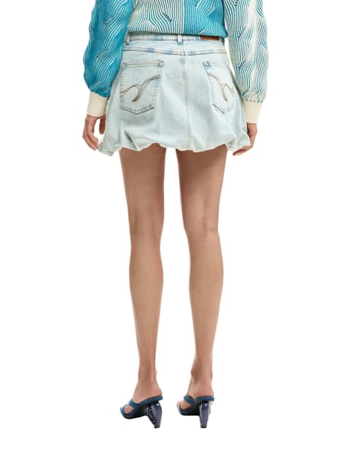 Desigual - Jupe courte en jean - Bleu, 2 de 4