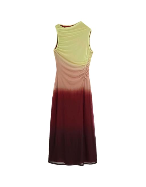 Desigual – Kleid aus Tüll in Grün mit Farbverlauf, 4 von 4