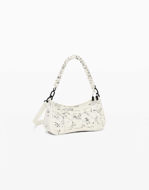 Desigual - Kleine gevlochten tas met letters in wit, 2 van 4