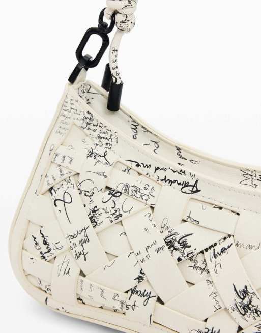 Desigual - Kleine gevlochten tas met letters in wit, 4 van 4