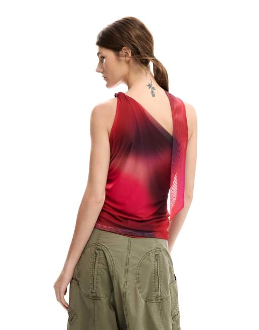 Desigual Knot neckline t-shirt in pink, 2 of 4