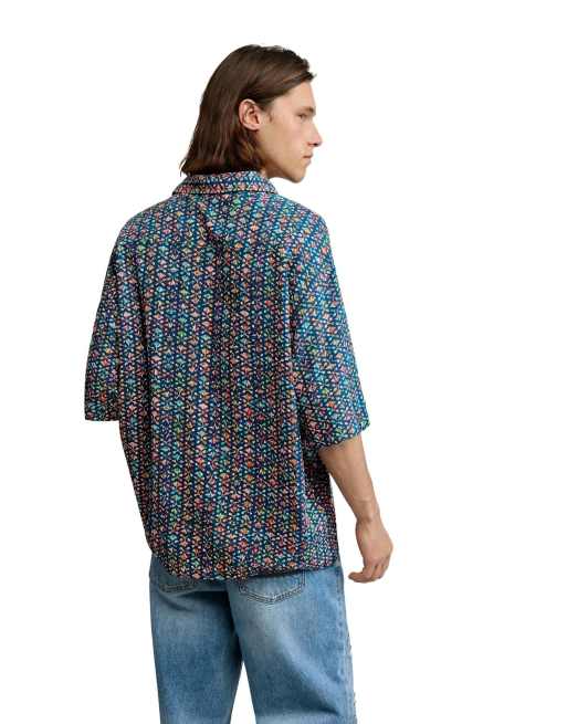 Desigual Kurzarmhemd mit Stickerei in Blau, 2 von 4