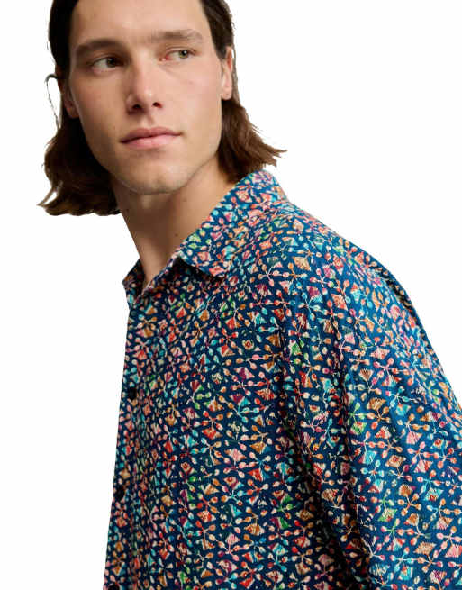 Desigual Kurzarmhemd mit Stickerei in Blau, 3 von 4