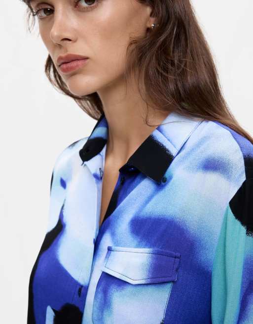 Desigual Lacroix patterned shirt in blue, 2 of 4