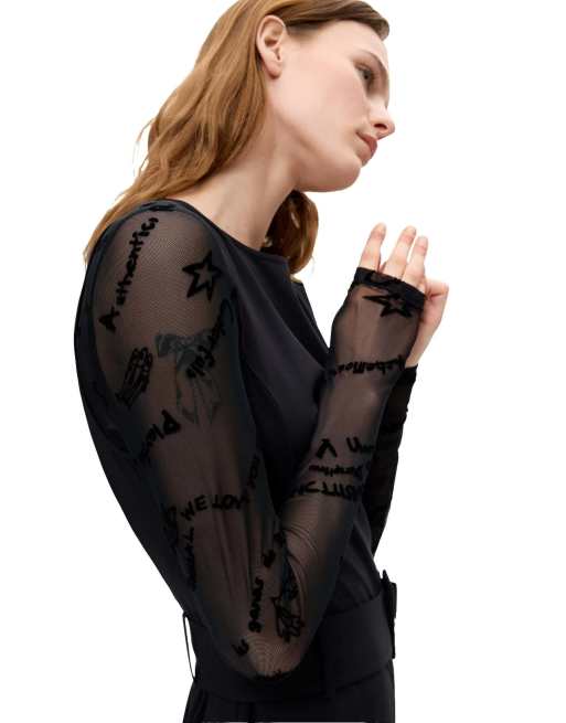 Desigual lange 2-in-1 jumpsuit in zwart, 3 van 4