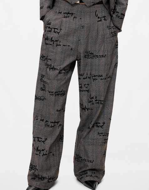 Desigual lange karierte Hose in Grau - view 1