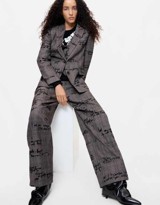 Desigual lange karierte Hose in Grau, 4 von 4