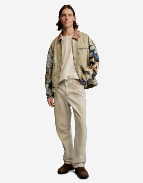 Desigual – Lange, schlichte Hose in Beige - view 1